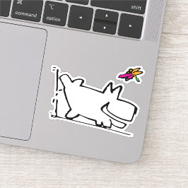 Doggy mit Dragonfly genießen P Doodle Aufkleber