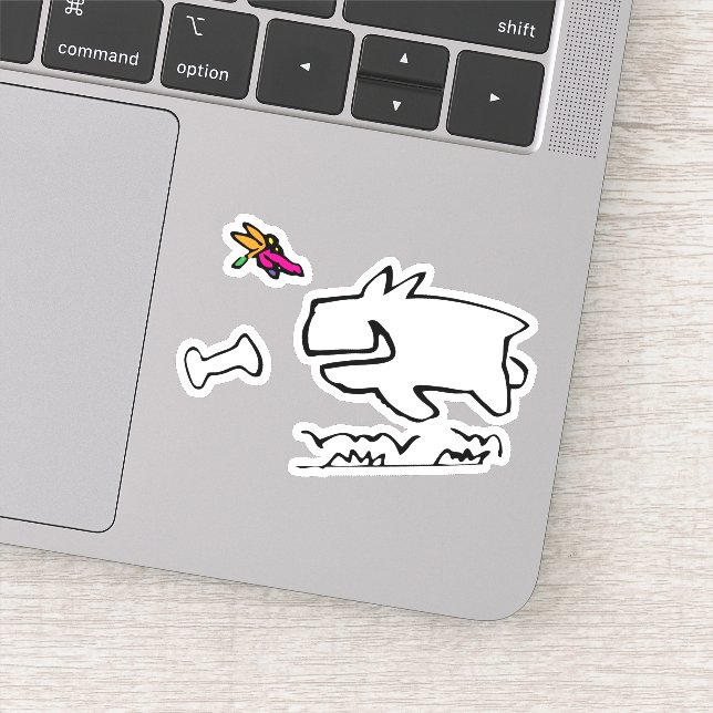 Doggy mit DragonflyRun Doodle Aufkleber (Detail)