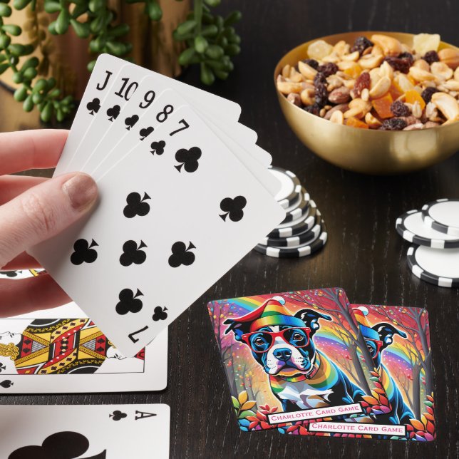 Doggy Rainbow Dreams Monogram Kids Match Game Spielkarten (In Situ)