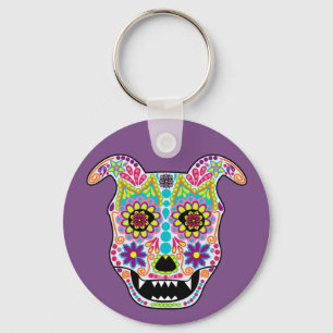 Doggy Sugar Skull Schlüsselanhänger