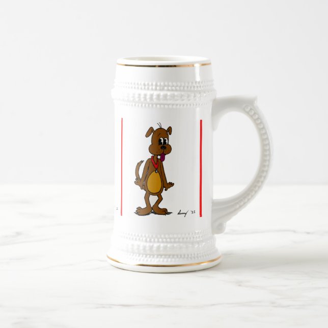 Doggy Toon Stein Bierglas (Rechts)