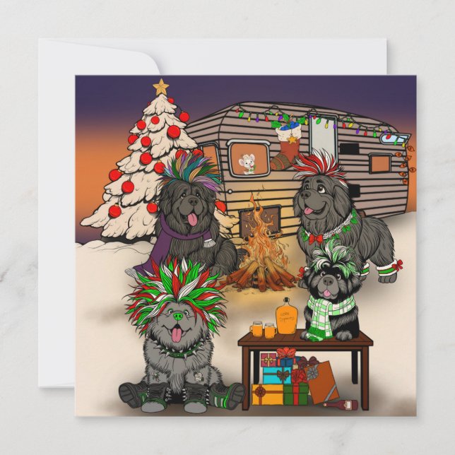 Doggy Trailer Park Feiertagskarte (Vorderseite)