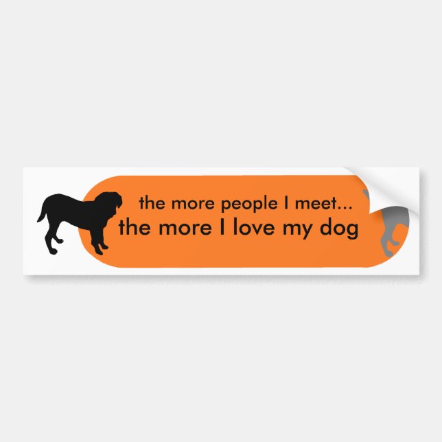 Dogisms "wahre Liebe-" Orange Autoaufkleber (Vorne)