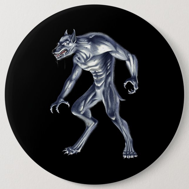 Dogman Cryptid Beast Button (Vorderseite)