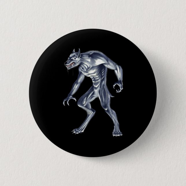 Dogman Cryptid Beast Button (Vorderseite)