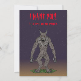 Dogman Cryptid oder Werewolf Einladung