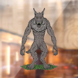 Dogman Cryptid oder Werewolf Fensteraufkleber