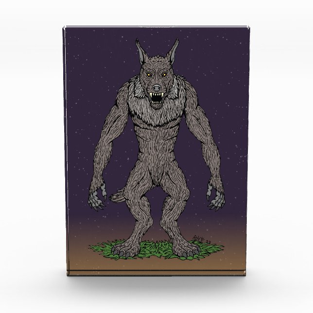 Dogman Cryptid oder Werewolf Fotoblock (Vorderseite)