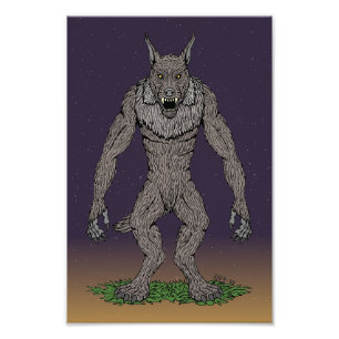 Dogman Cryptid oder Werewolf Fotodruck