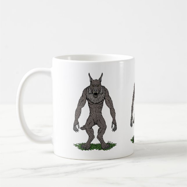 Dogman Cryptid oder Werewolf Kaffeetasse (Links)
