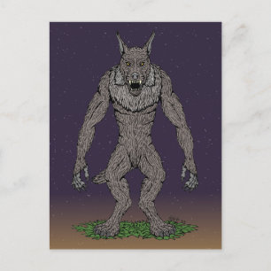 Dogman Cryptid oder Werewolf Postkarte