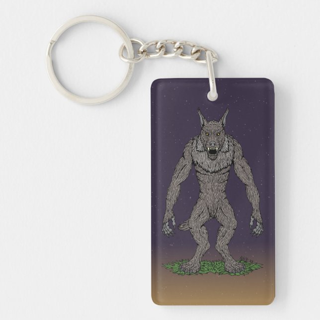 Dogman Cryptid oder Werewolf Schlüsselanhänger (Vorderseite)