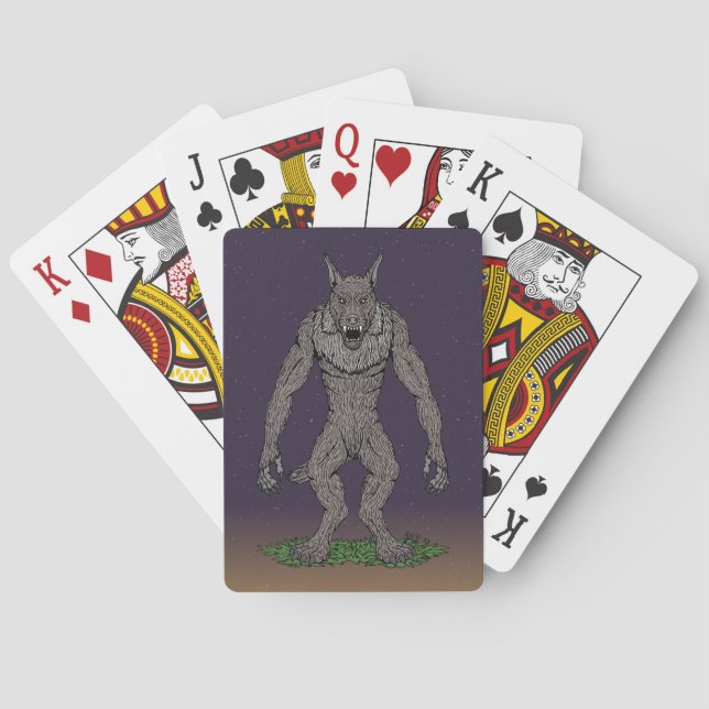 Dogman Cryptid oder Werewolf Spielkarten (Rückseite)
