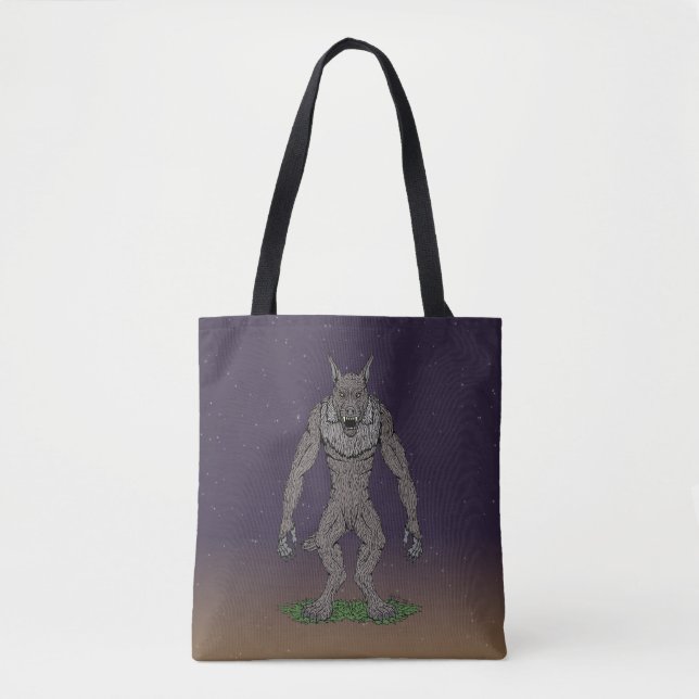 Dogman Cryptid oder Werewolf Tasche (Vorderseite)
