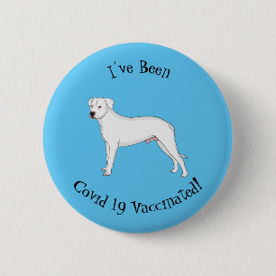 Dogo argentino Cartoon Illustration Button