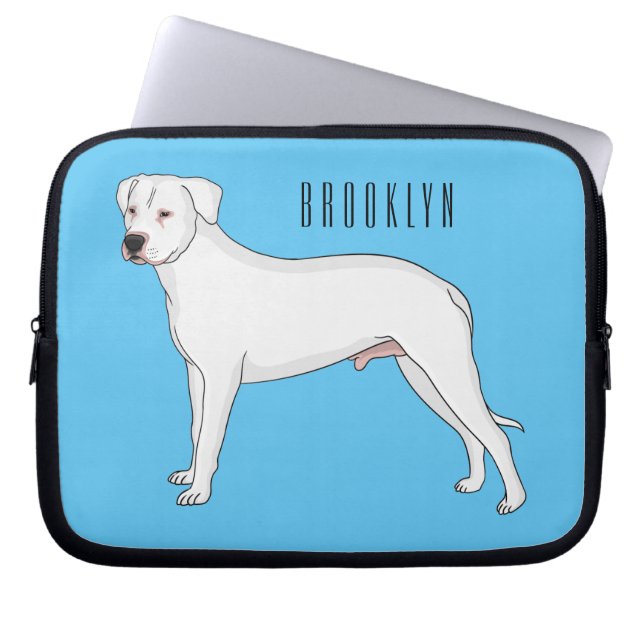 Dogo argentino Cartoon Illustration Laptopschutzhülle (Vorderseite)