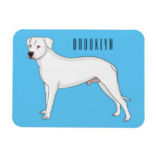 Dogo argentino Cartoon Illustration Magnet
