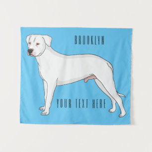 Dogo argentino Cartoon Illustration Wandteppich