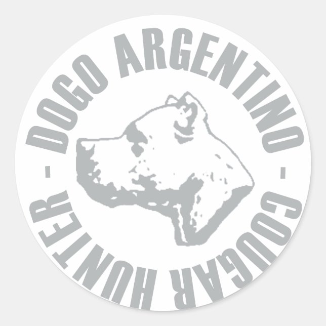 DOGO ARGENTINO COUGAR HUNTER RUNDER AUFKLEBER (Vorderseite)