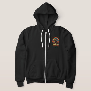 Dogo Argentino Damen schwarze Kapuzenjacke mit Vol Hoodie