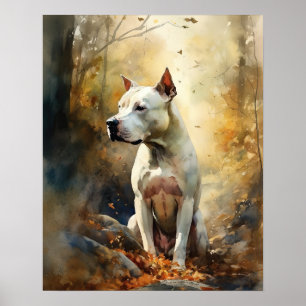 Dogo Argentino Dog Art Print Poster
