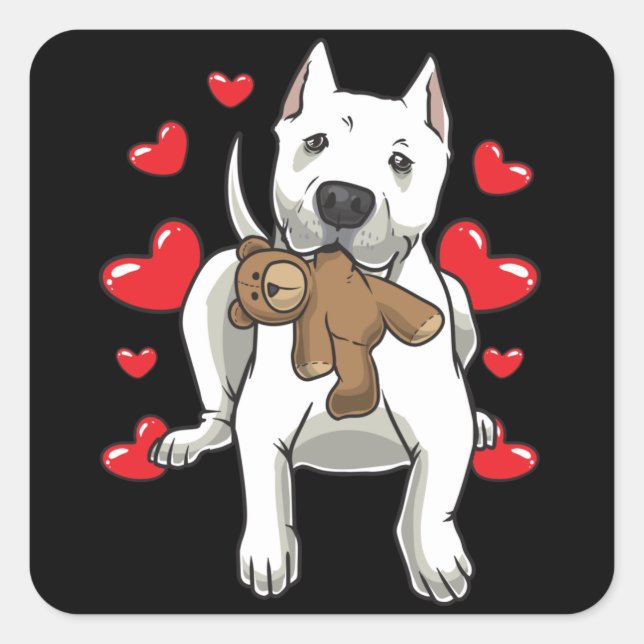 Dogo Argentino Dog Owner Geschenk Idee Quadratischer Aufkleber (Vorderseite)