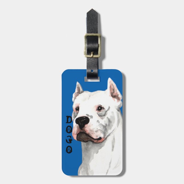 Dogo Argentino Farbblock Gepäckanhänger (Vorderseite vertikal)