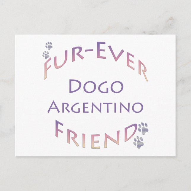 Dogo Argentino Furever Postkarte (Vorderseite)