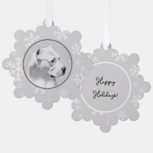 Dogo Argentino Gemälde - Originale Hundekunst Ornament Karte