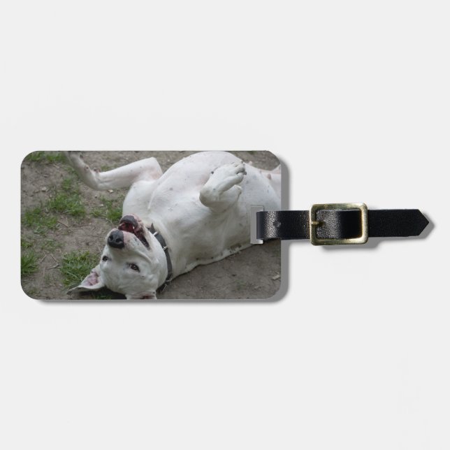 Dogo Argentino Gepäckanhänger (Vorderseite horizontal)