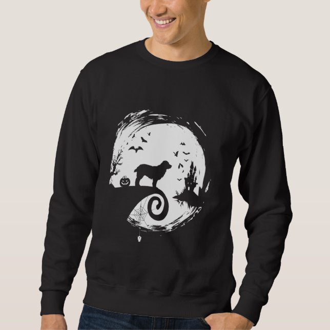 Dogo Argentino Halloween Kostüm Dogo Moon Silhoue Sweatshirt (Vorderseite)