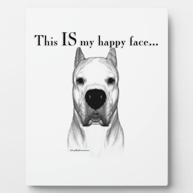 Dogo Argentino Happy Face Fotoplatte (Vorderseite)