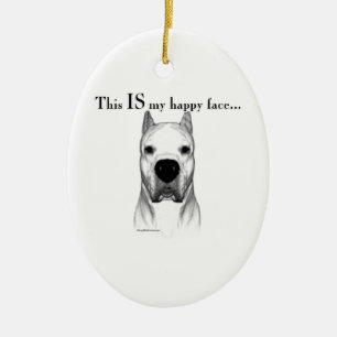 Dogo Argentino Happy Face Keramik Ornament