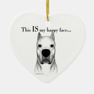 Dogo Argentino Happy Face Keramik Ornament