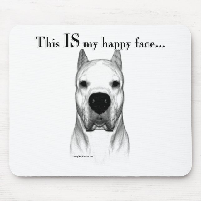 Dogo Argentino Happy Face Mousepad (Vorne)