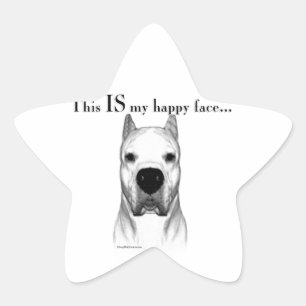 Dogo Argentino Happy Face Stern-Aufkleber