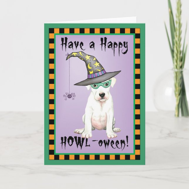 Dogo Argentino Hexenkarte Karte (Vorderseite)