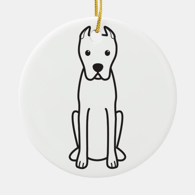 Dogo Argentino Keramik Ornament (Vorne)