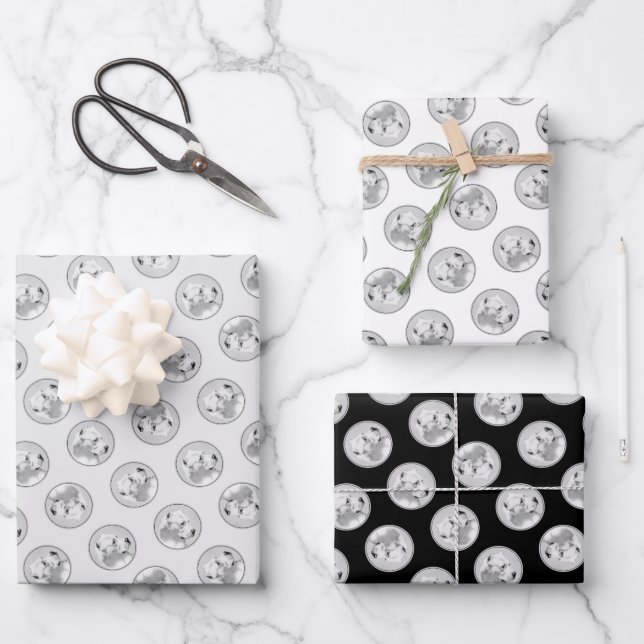 Dogo Argentino Malerei Mastiff Original Hunde Kuns Geschenkpapier Set (Vorderseite)