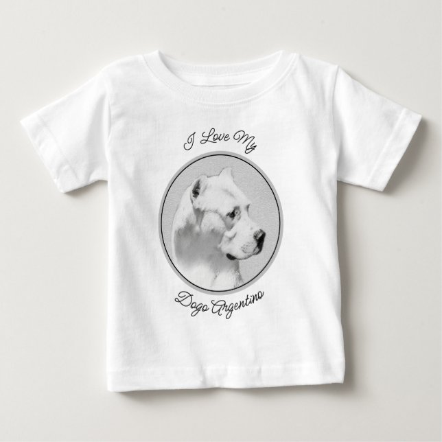 Dogo Argentino Malerei - Original Dog Art Baby T-shirt (Vorderseite)