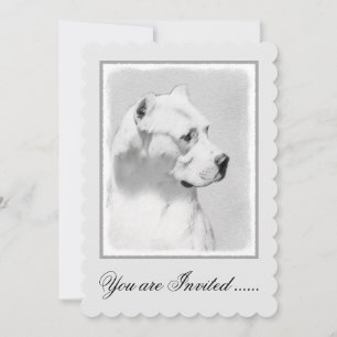 Dogo Argentino Malerei - Original Dog Art Einladung