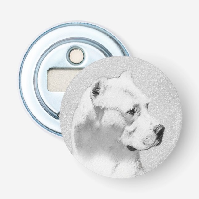 Dogo Argentino Malerei - Original Dog Art Flaschenöffner (Vorderseite)