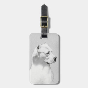 Dogo Argentino Malerei - Original Dog Art Gepäckanhänger