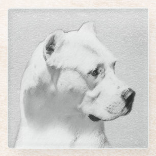 Dogo Argentino Malerei - Original Dog Art Glasuntersetzer