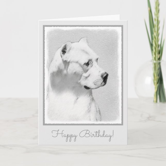 Dogo Argentino Malerei - Original Dog Art Karte (Vorderseite)