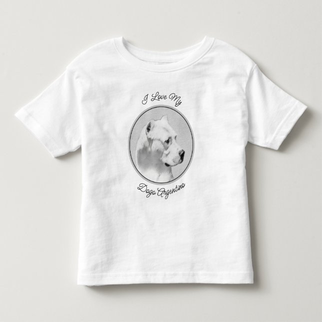 Dogo Argentino Malerei - Original Dog Art Kleinkind T-shirt (Vorderseite)