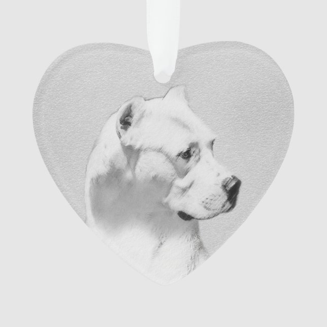 Dogo Argentino Malerei - Original Dog Art Ornament (Vorderseite)
