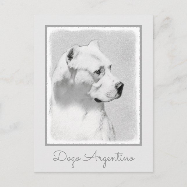 Dogo Argentino Malerei - Original Dog Art Postkarte (Vorderseite)