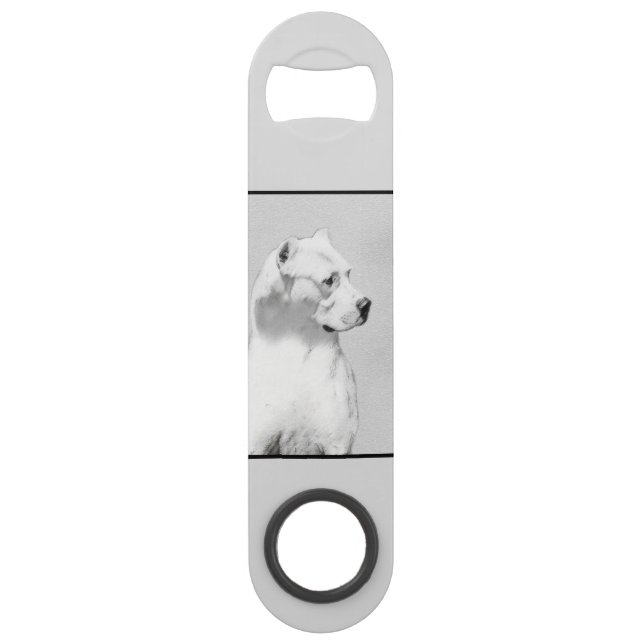 Dogo Argentino Malerei - Original Dog Art Speed Flaschenöffner (Rückseite)