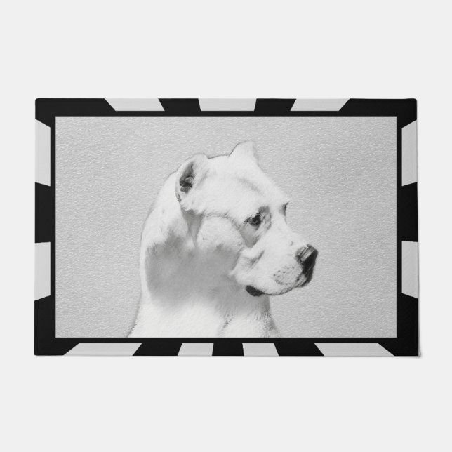 Dogo Argentino Malerei - Original Hund Kunst Fußmatte (Vorderseite)